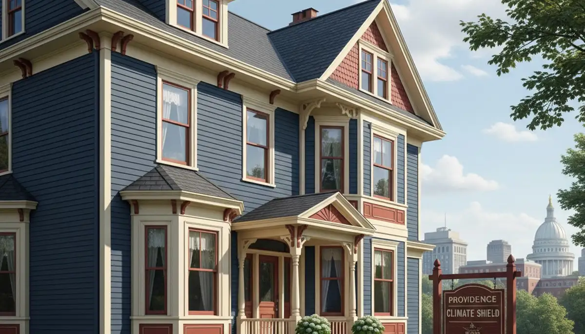 Freshly painted Providence RI home exterior showing durable, smooth finish by local house painters