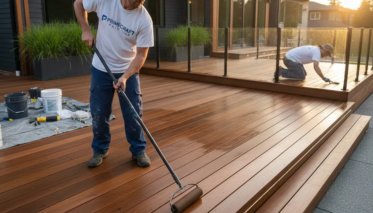 Professional deck staining and refinishing in Providence, RI by expert house painters