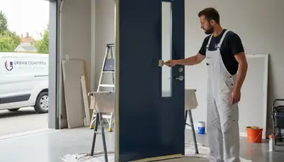 Professional door painting by expert house painters in Providence, RI enhancing curb appeal