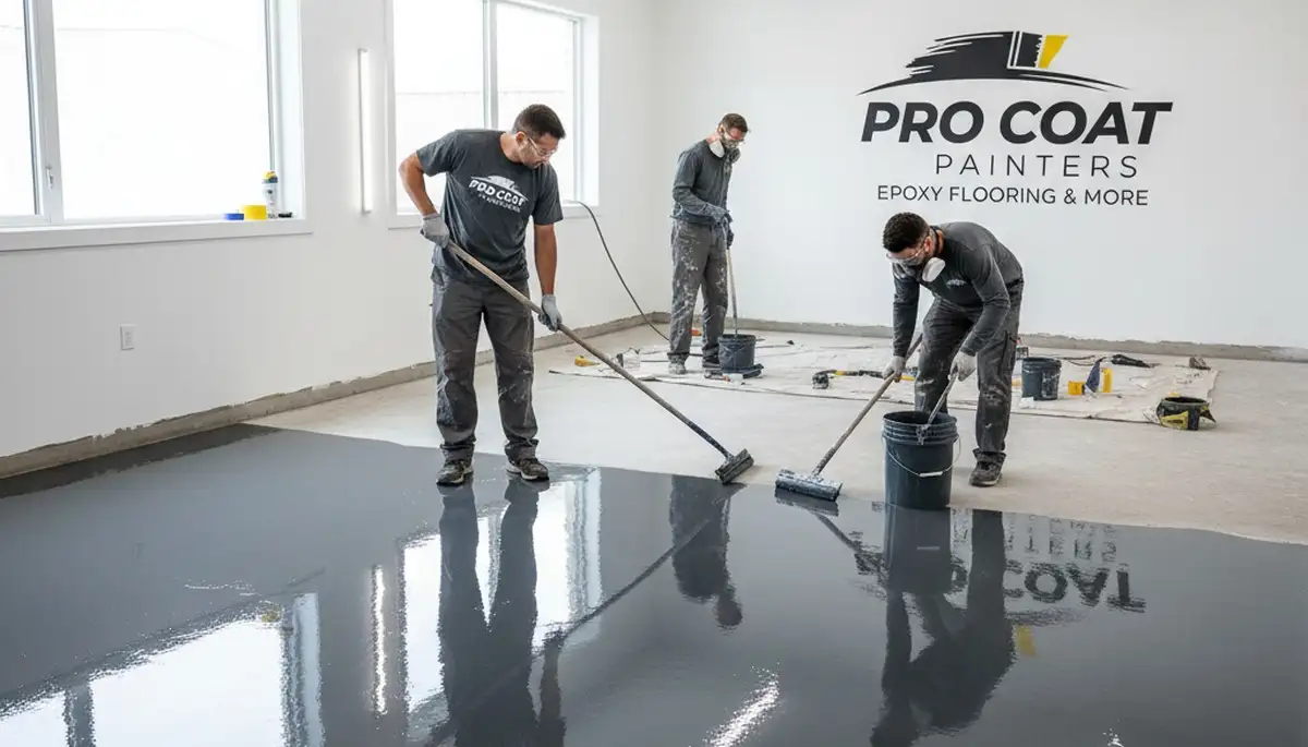 Epoxy floor coating in Providence RI for garage and basement floors by local painting professionals