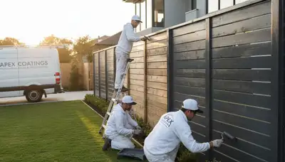Professional fence painting service in Providence, RI with durable weather-resistant finish