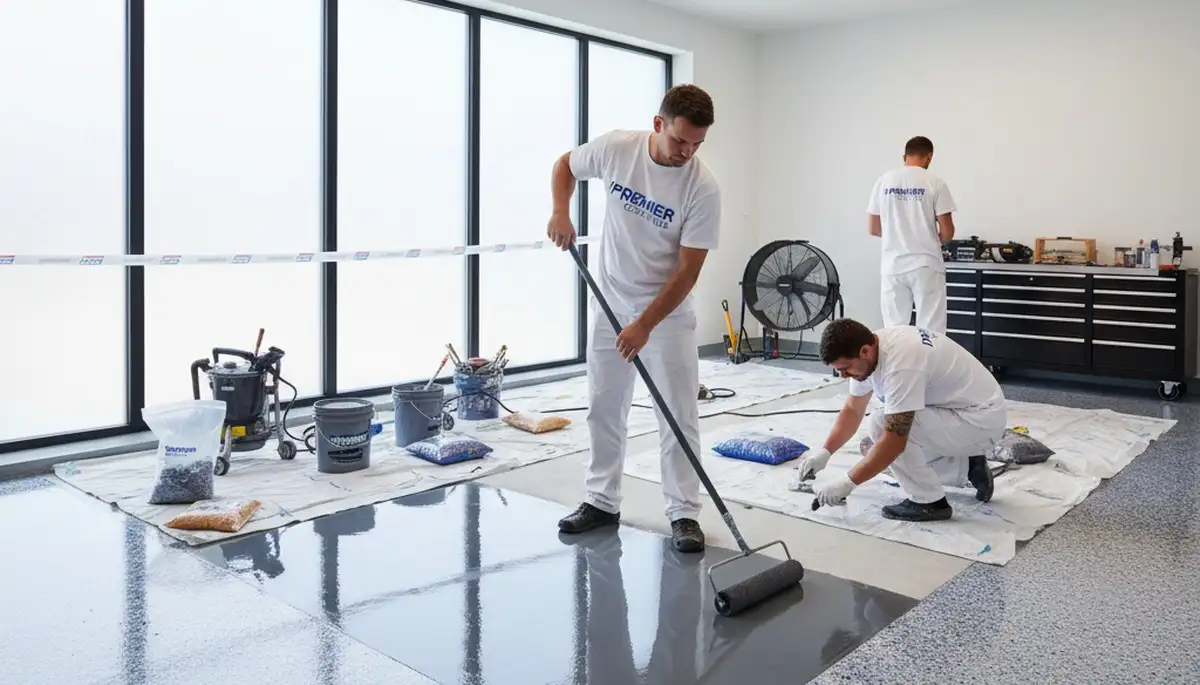 Epoxy garage floor coating in Providence RI for durable, salt-resistant, professional finish
