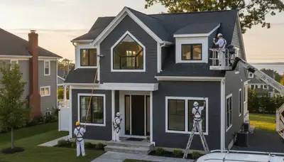 Professional house painters in Providence RI providing expert residential exterior painting services
