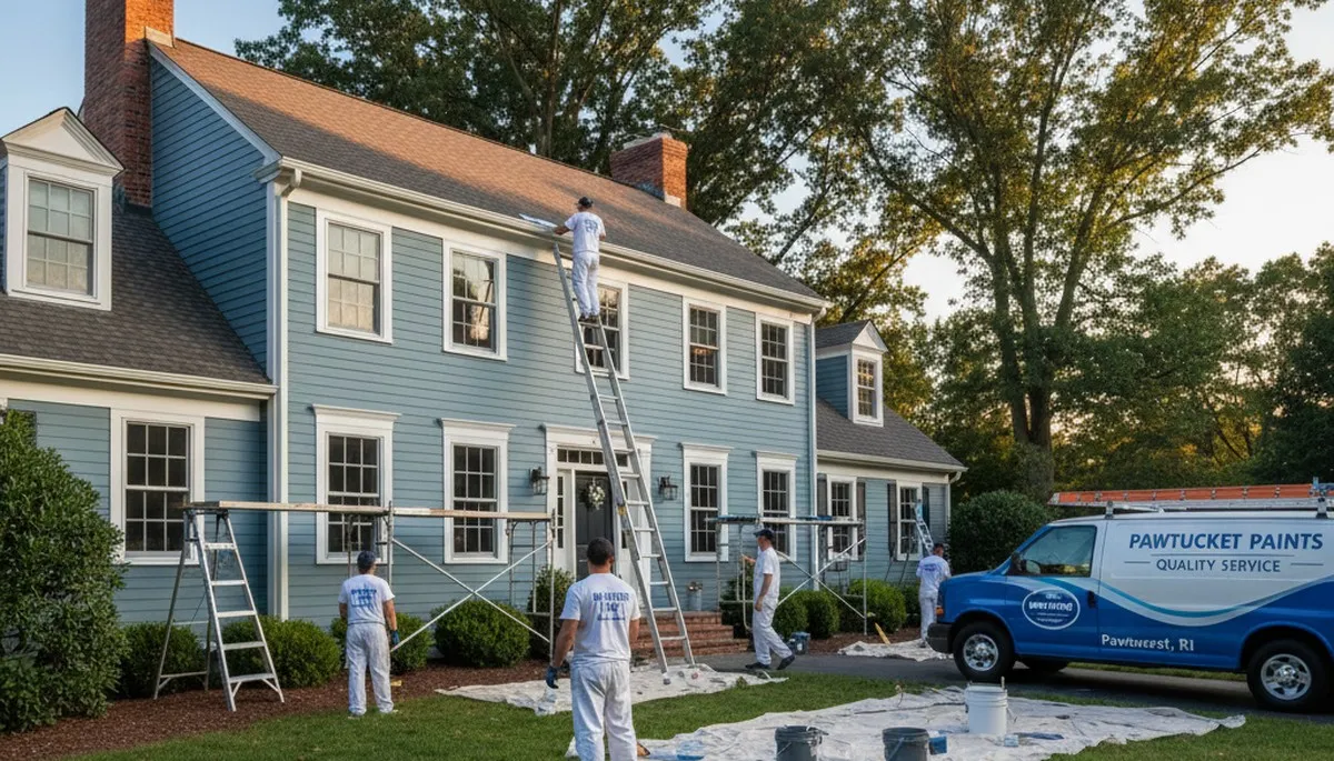 Professional house painters improving home exterior in Providence RI