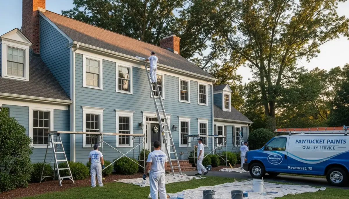 Professional house painters improving home exterior in Providence RI