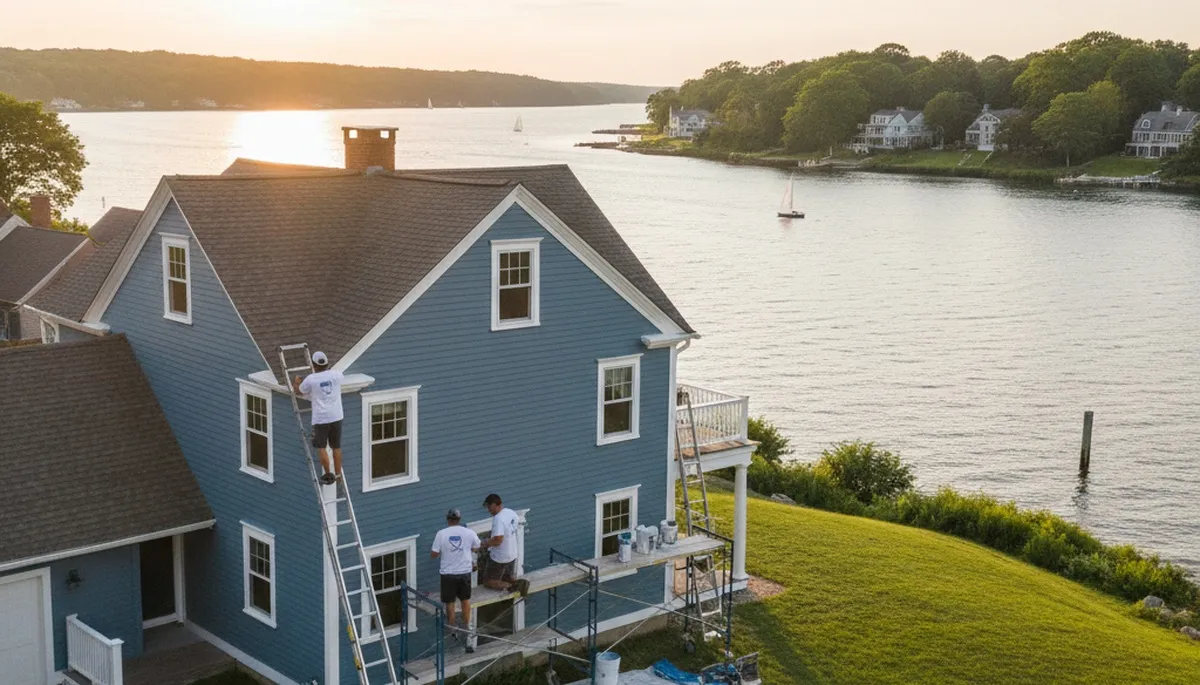 Professional house painting service exterior work in Providence RI by local painting experts