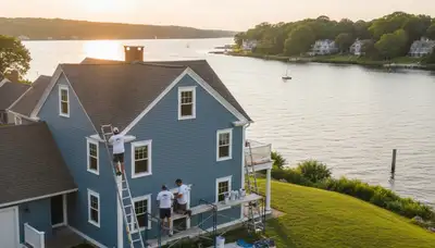 Professional house painting service exterior work in Providence RI by local painting experts