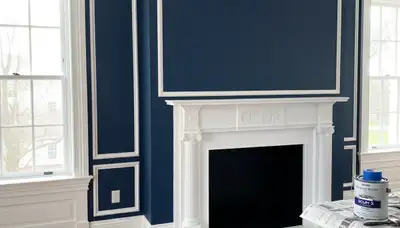 Professional interior trim painting with clean lines and detail in a Providence, RI home