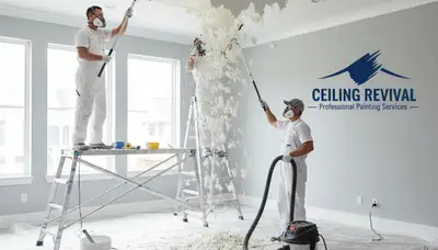 Professional popcorn ceiling removal and repainting in Providence RI home interior