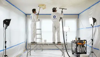 Professional popcorn ceiling removal in Providence RI home by expert painting contractors