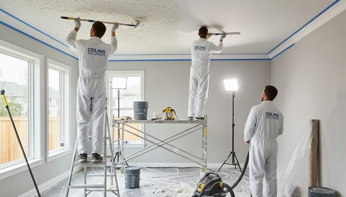 Professional popcorn ceiling removal service in Providence, RI home interior renovation