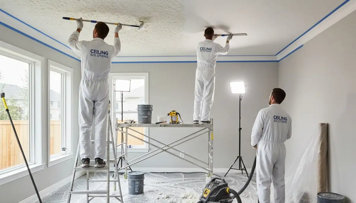 Professional popcorn ceiling removal service in Providence, RI home interior renovation