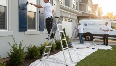 Professional shutter painting on coastal home in Providence, RI by expert house painters
