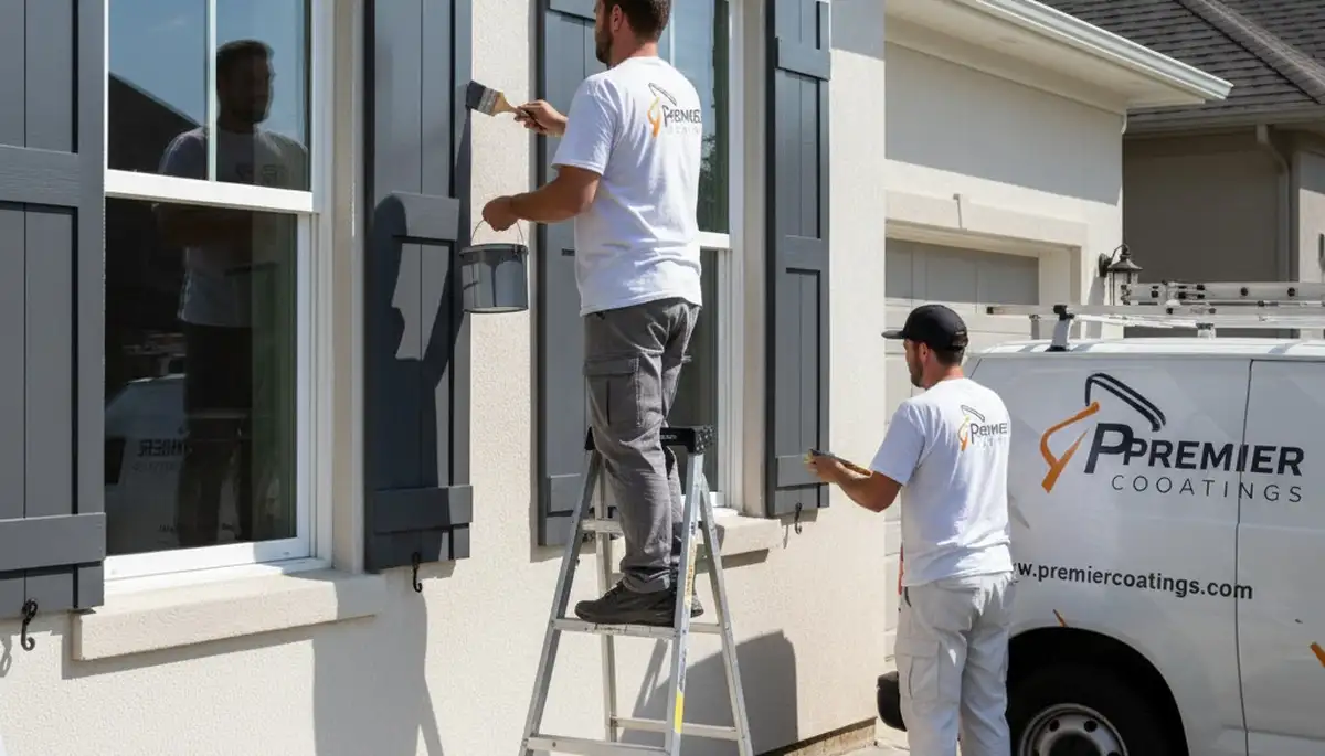 Professional shutter painting and refinishing on a coastal home in Providence, RI