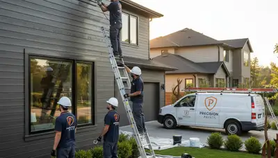 Professional siding painting on a coastal home in Providence, RI by expert house painters