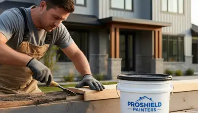 Professional wood rot repair on home exterior by painters in Providence, RI
