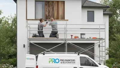 Professional wood rot repair on residential siding in Providence, RI by expert house painters